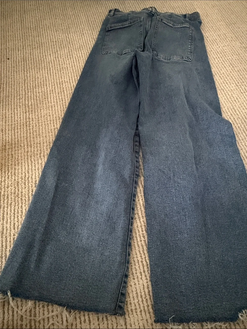 Zara kids size 11/12 Wide Leg Dark Blue Jeans with Raw Hem